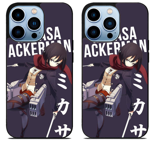 Mikasa Ackerman Attack on Titan Anime iPhone 15 Pro | iPhone 15 Pro Max Case