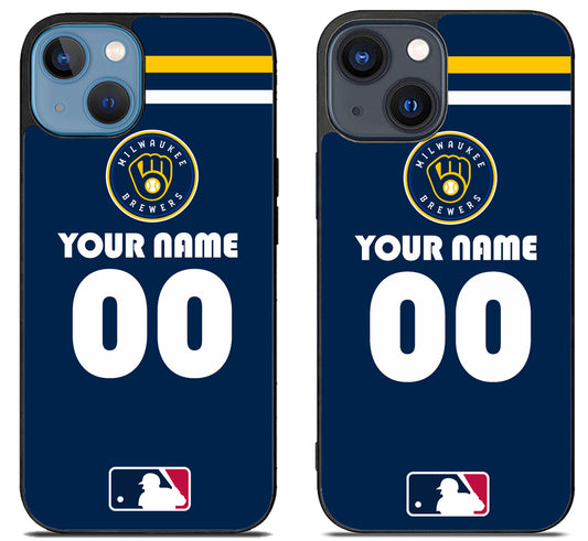 Custom Personalized Milwaukee Brewers MLB iPhone 15 | iPhone 15 Plus Case