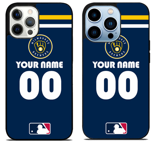 Custom Personalized Milwaukee Brewers MLB iPhone 15 Pro | iPhone 15 Pro Max Case