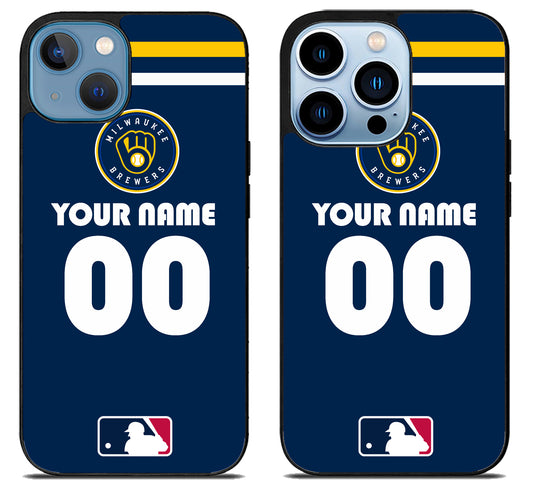 Custom Personalized Milwaukee Brewers MLB iPhone 13 | 13 Mini | 13 Pro | 13 Pro Max Case