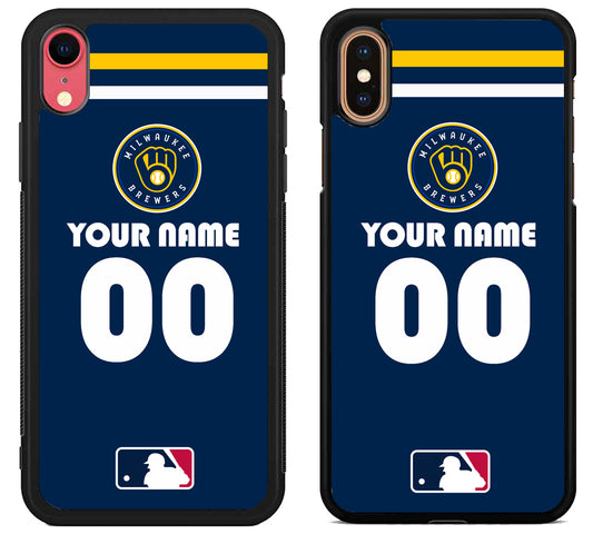 Custom Personalized Milwaukee Brewers MLB iPhone X | Xs | Xr | Xs Max Case