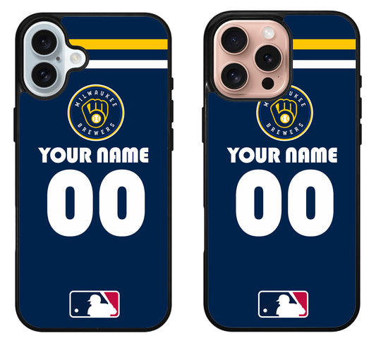 Custom Personalized Milwaukee Brewers iPhone 16 | 16 Plus | 16 Pro | 16 Pro Max Case