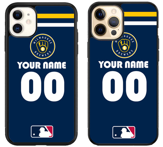 Custom Personalized Milwaukee Brewers MLB iPhone 12 | 12 Mini | 12 Pro | 12 Pro Max Case