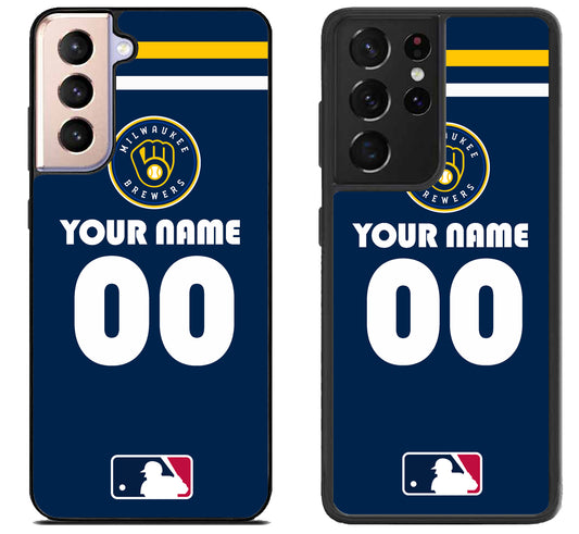 Custom Personalized Milwaukee Brewers MLB Samsung Galaxy S21 | S21 FE | S21+ | S21 Ultra Case