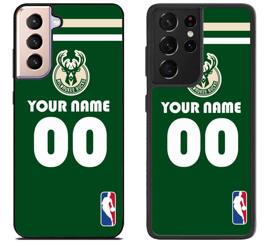 Custom Personalized Milwaukee Bucks NBA Samsung Galaxy S21 | S21 FE | S21+ | S21 Ultra Case