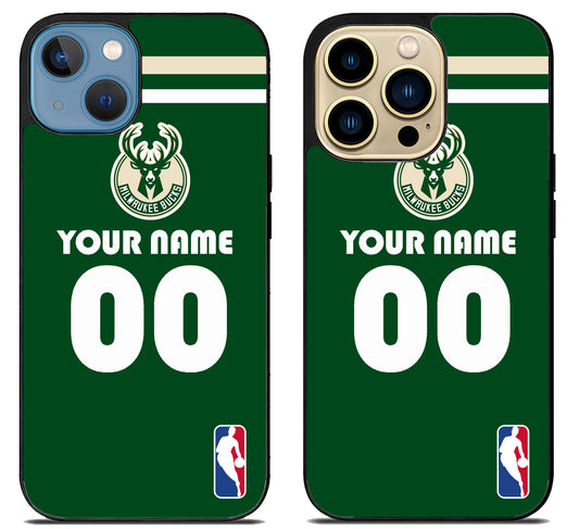 Custom Personalized Milwaukee Bucks NBA iPhone 14 | 14 Plus | 14 Pro | 14 Pro Max Case