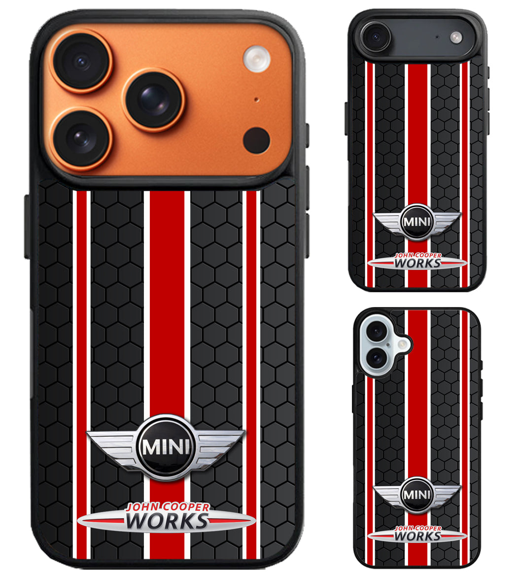 Mini Cooper Black Red Stripe iPhone Air | iPhone 17 | 17 Pro | 17 Pro Max Case