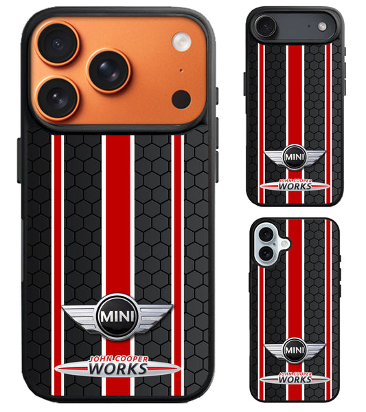 Mini Cooper Black Red Stripe iPhone Air | iPhone 17 | 17 Pro | 17 Pro Max Case
