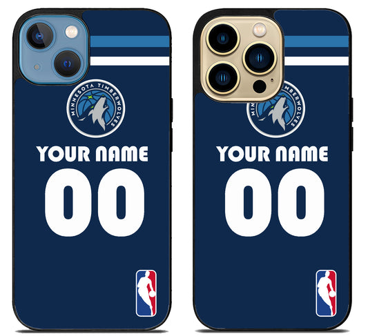Custom Personalized Minnesota Timberwolves NBA iPhone 14 | 14 Plus | 14 Pro | 14 Pro Max Case