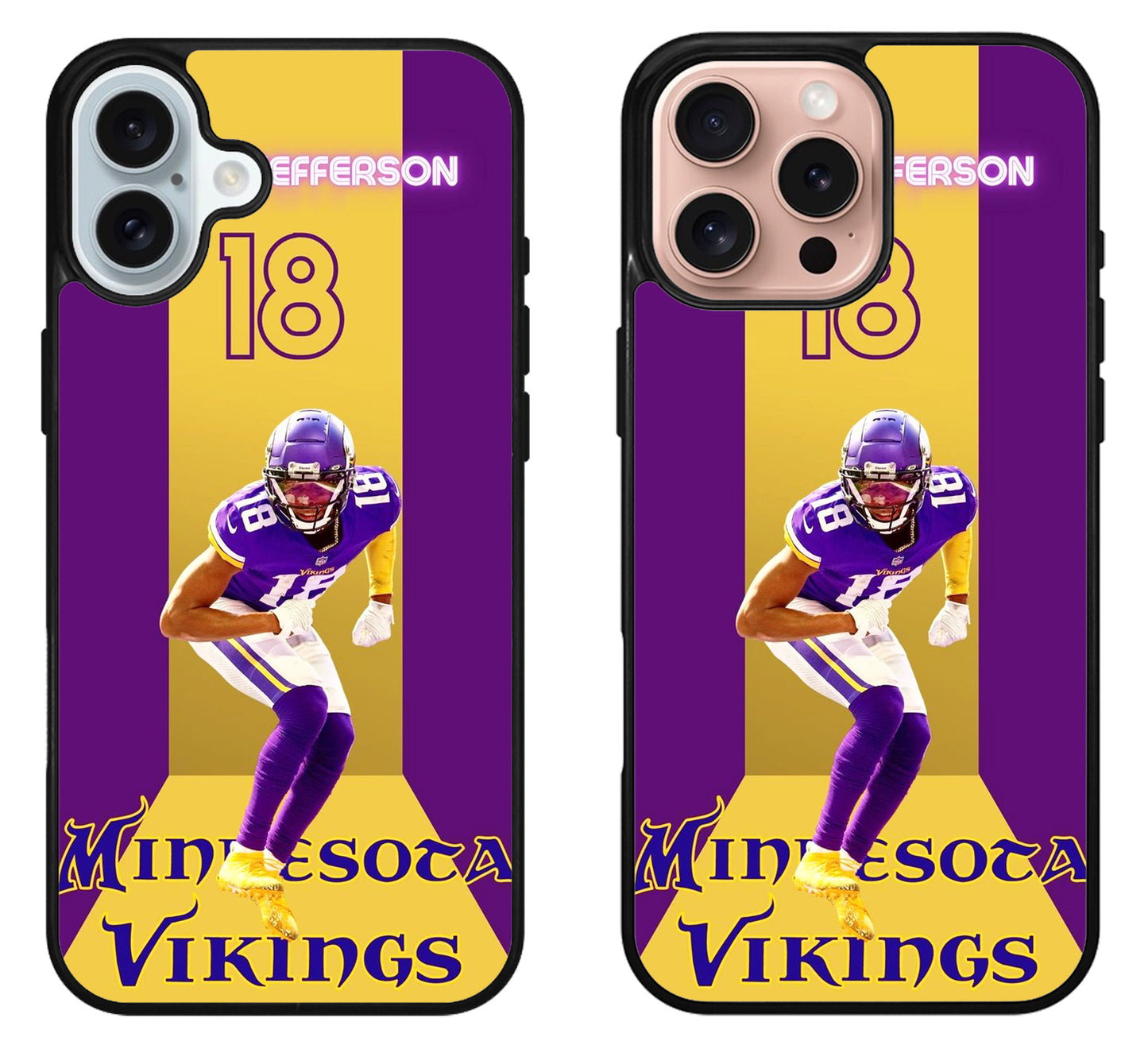 Minnesota Vikings Justin Jefferson Style iPhone 16 | 16 Plus | 16 Pro | 16 Pro Max Case