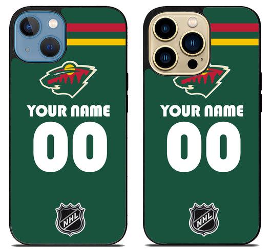 Custom Personalized Minnesota Wild NHL iPhone 14 | 14 Plus | 14 Pro | 14 Pro Max Case