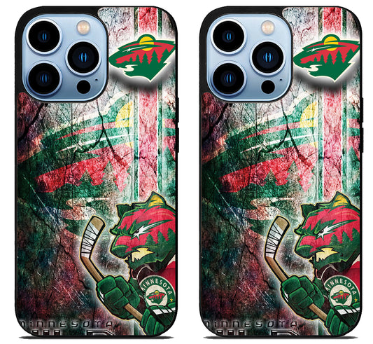 Minnesota Wild Background iPhone 15 Pro | iPhone 15 Pro Max Case