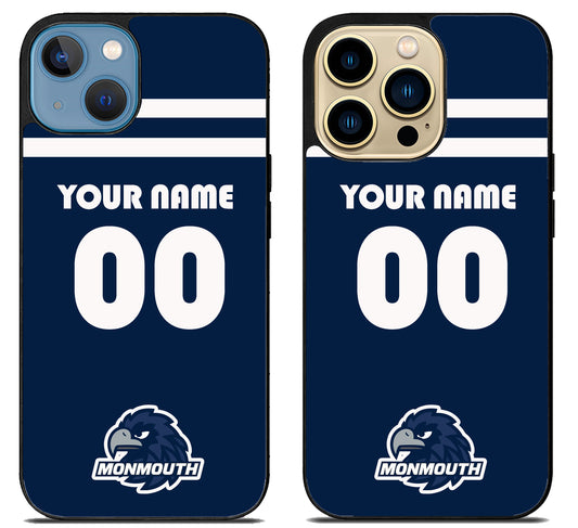 Custom Personalized Monmouth Hawks iPhone 14 | 14 Plus | 14 Pro | 14 Pro Max Case