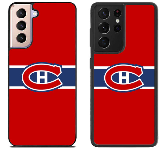 Montreal Canadiens Striped Samsung Galaxy S21 | S21 FE | S21+ | S21 Ultra Case
