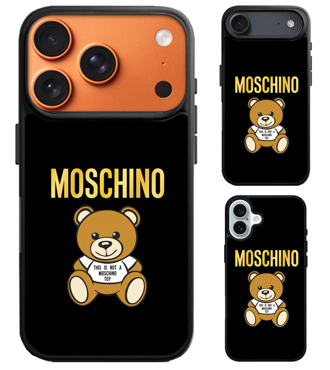 Moschino Logo Gold iPhone Air | iPhone 17 | 17 Pro | 17 Pro Max Case