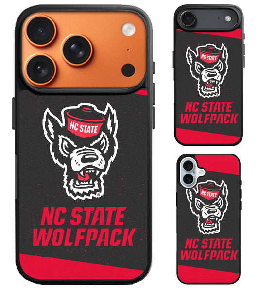 NC State Wolfpack Black Red iPhone Air | iPhone 17 | 17 Pro | 17 Pro Max Case
