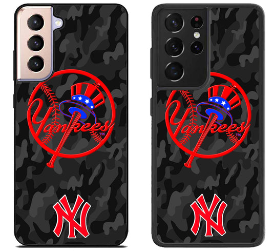 NY Yankees Camo Samsung Galaxy S21 | S21 FE | S21+ | S21 Ultra Case