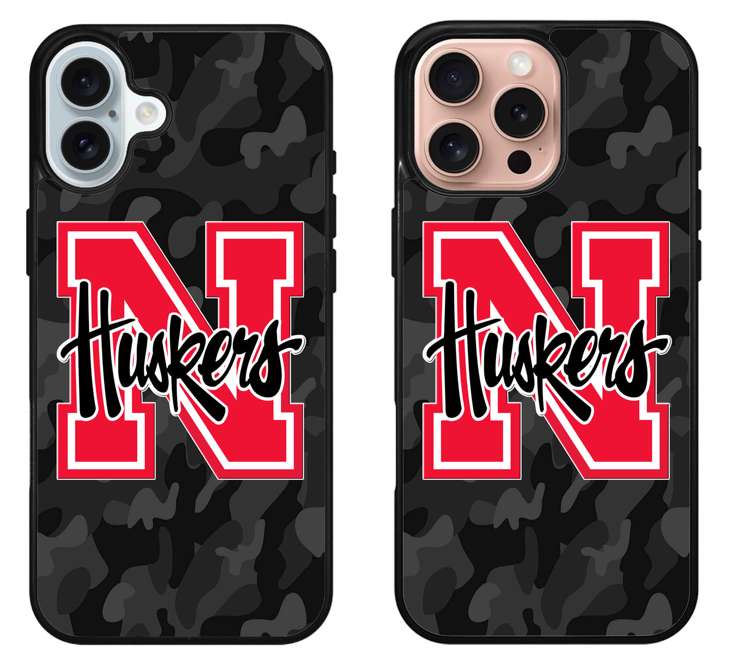 Nebraska Cornhuskers Black Camo iPhone 16 | 16 Plus | 16 Pro | 16 Pro Max Case