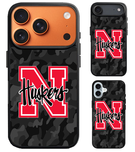 Nebraska Cornhuskers Black Camo iPhone Air | iPhone 17 | 17 Pro | 17 Pro Max Case