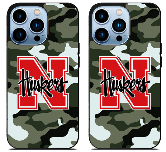 Nebraska Cornhuskers Camo Cover iPhone 15 Pro | iPhone 15 Pro Max Case