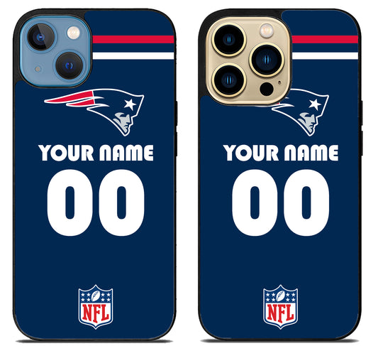 Custom Personalized New England Patriots NFL iPhone 14 | 14 Plus | 14 Pro | 14 Pro Max Case