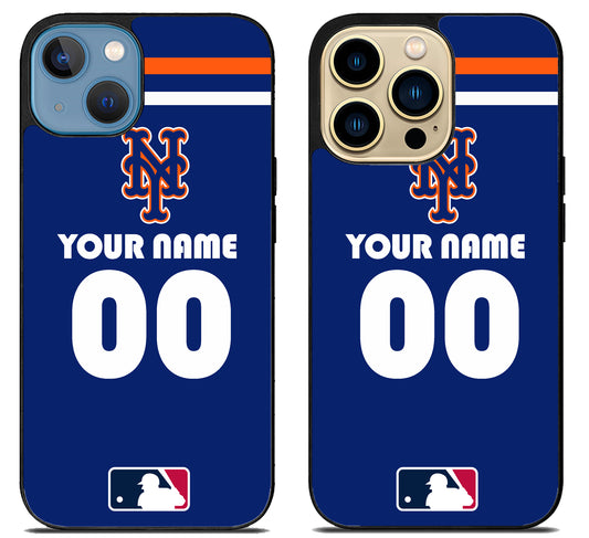 Custom Personalized New York Mets MLB iPhone 14 | 14 Plus | 14 Pro | 14 Pro Max Case