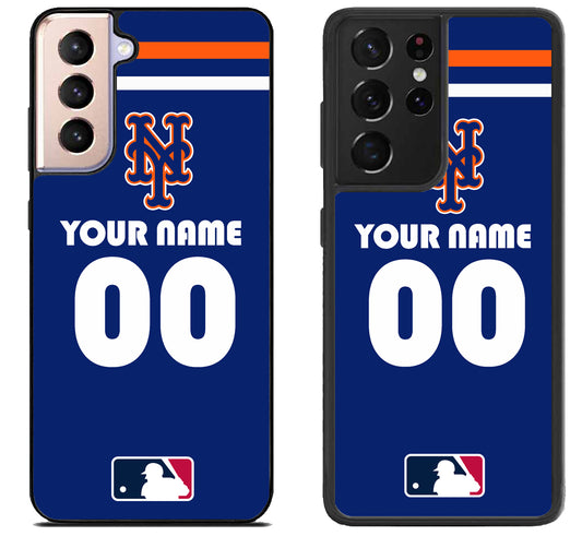 Custom Personalized New York Mets MLB Samsung Galaxy S21 | S21 FE | S21+ | S21 Ultra Case
