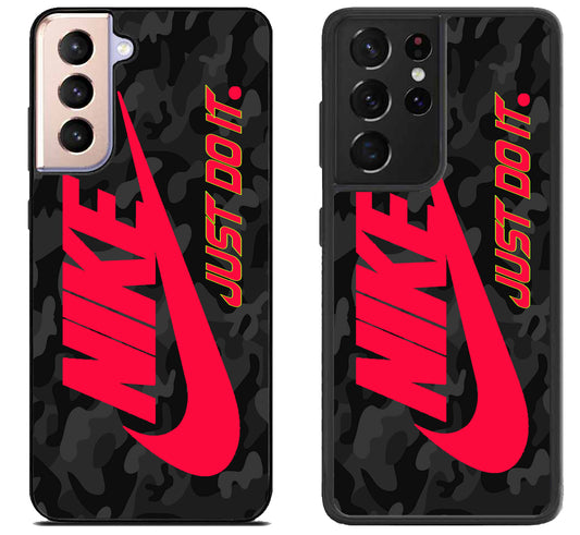 Nike Just Do it Red Camo Samsung Galaxy S21 | S21 FE | S21+ | S21 Ultra Case