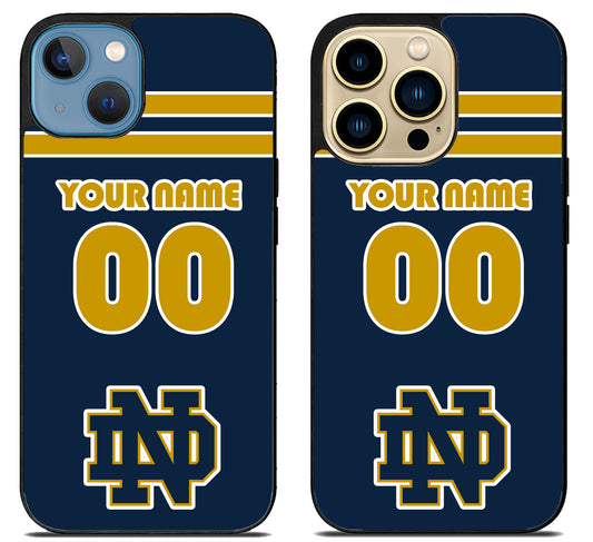 Custom Personalized Notre Dame Fighting Irish iPhone 14 | 14 Plus | 14 Pro | 14 Pro Max Case