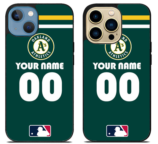 Custom Personalized Oakland Athletics MLB iPhone 14 | 14 Plus | 14 Pro | 14 Pro Max Case