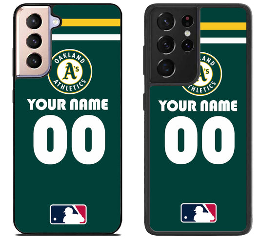 Custom Personalized Oakland Athletics MLB Samsung Galaxy S21 | S21 FE | S21+ | S21 Ultra Case