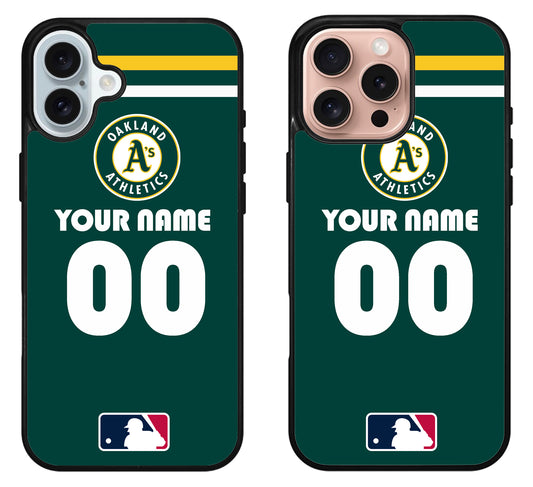 Custom Personalized Oakland Athletics iPhone 16 | 16 Plus | 16 Pro | 16 Pro Max Case