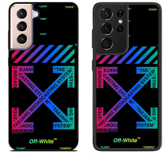 Off White Glow in The Dark Samsung Galaxy S21 | S21 FE | S21+ | S21 Ultra Case