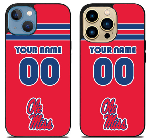 Custom Personalized Ole Miss Rebels iPhone 14 | 14 Plus | 14 Pro | 14 Pro Max Case