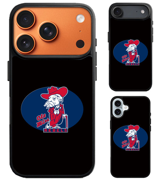 Ole Miss Rebels Black iPhone Air | iPhone 17 | 17 Pro | 17 Pro Max Case