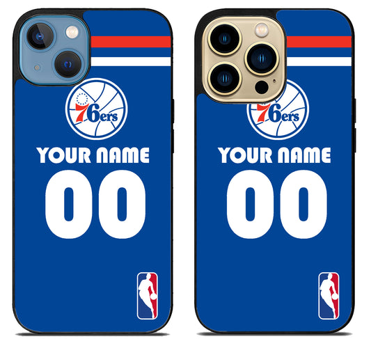 Custom Personalized Philadelphia 76ers NBA iPhone 14 | 14 Plus | 14 Pro | 14 Pro Max Case