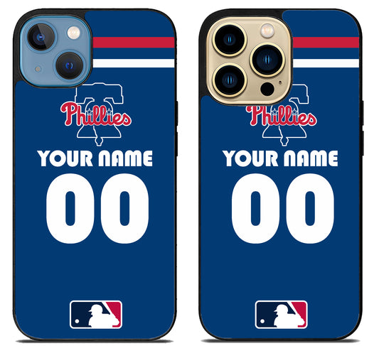 Custom Personalized Philadelphia Phillies MLB iPhone 14 | 14 Plus | 14 Pro | 14 Pro Max Case