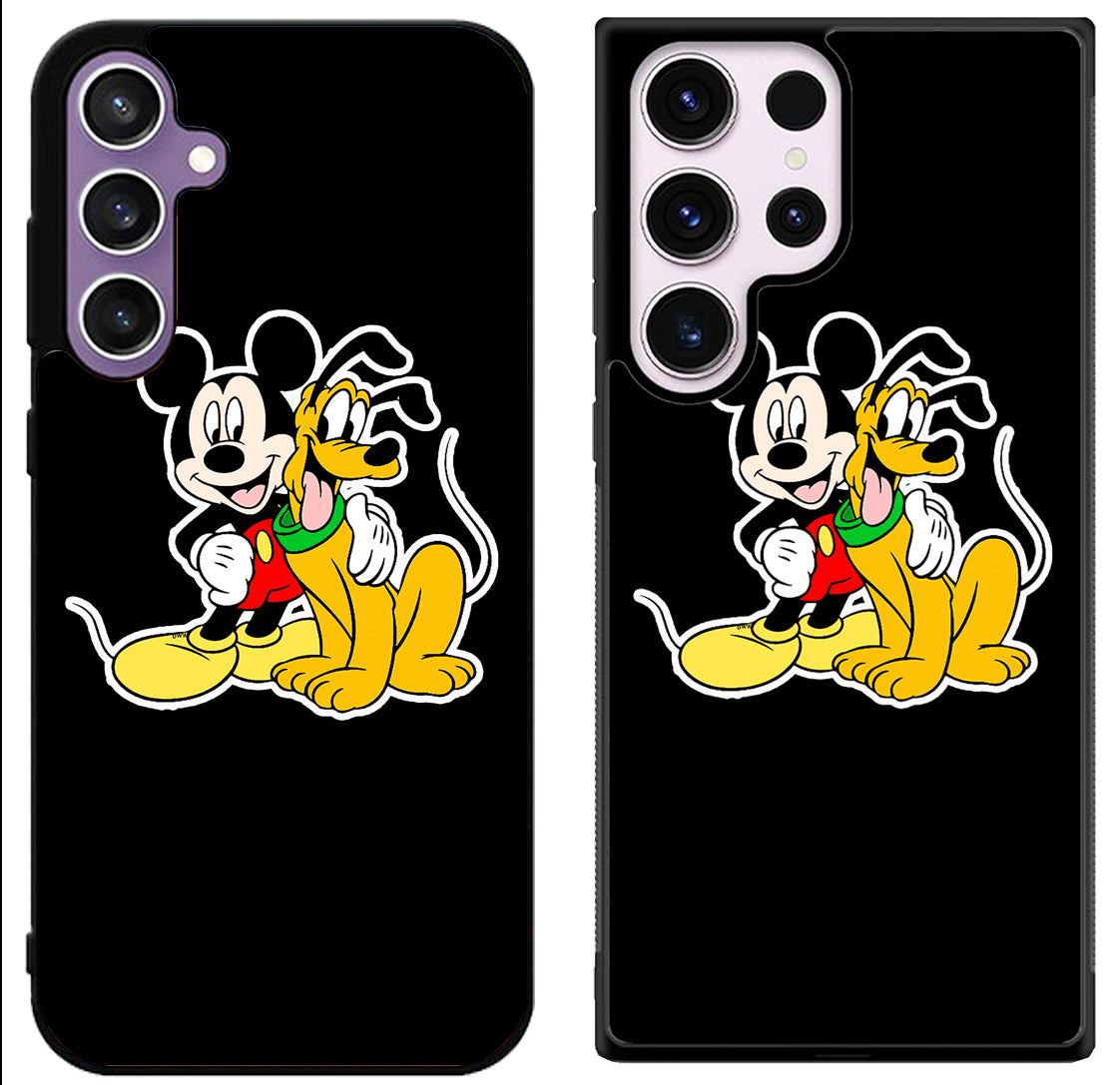 Pluto Mickey Mouse Black Samsung Galaxy S24 | S24+ | S24 Ultra Case