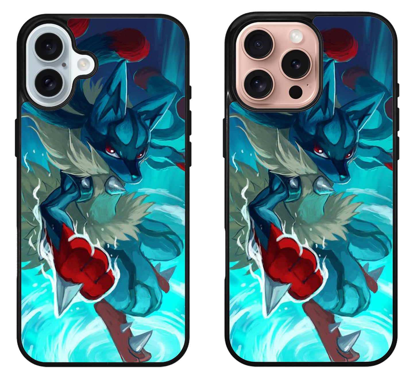 Pokemon Lucario Style iPhone 16 | 16 Plus | 16 Pro | 16 Pro Max Case