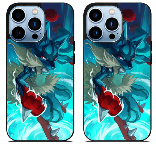 Pokemon Lucario Style iPhone 15 Pro | iPhone 15 Pro Max Case