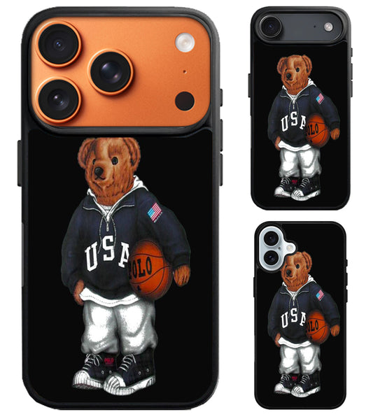 Polo Bear Black iPhone Air | iPhone 17 | 17 Pro | 17 Pro Max Case