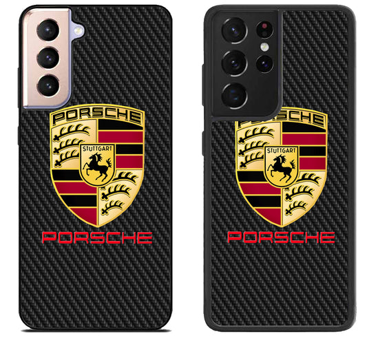 Porsche Carbon Logo Samsung Galaxy S21 | S21 FE | S21+ | S21 Ultra Case