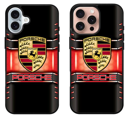 Porsche Logo Metallic iPhone 16 | 16 Plus | 16 Pro | 16 Pro Max Case