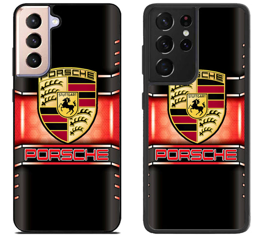 Porsche Logo Metallic Samsung Galaxy S21 | S21 FE | S21+ | S21 Ultra Case