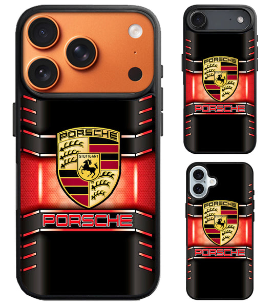 Porsche Logo Metallic iPhone Air | iPhone 17 | 17 Pro | 17 Pro Max Case