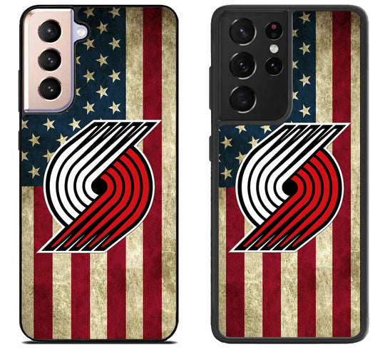 Portland Trail Blazers Logo Flag Samsung Galaxy S21 | S21 FE | S21+ | S21 Ultra Case
