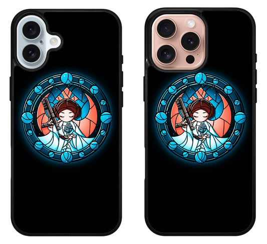 Princess Leia Stained Glass Star Wars iPhone 16 | 16 Plus | 16 Pro | 16 Pro Max Case