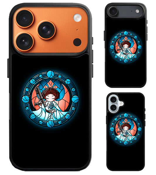 Princess Leia Stained Glass Star Wars iPhone Air | iPhone 17 | 17 Pro | 17 Pro Max Case