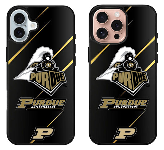 Purdue Boilermakers Black Metallic iPhone 16 | 16 Plus | 16 Pro | 16 Pro Max Case