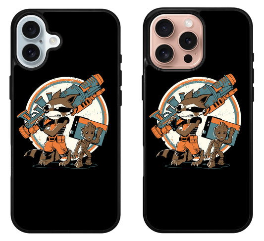 Rocket Raccoon Baby Groot iPhone 16 | 16 Plus | 16 Pro | 16 Pro Max Case